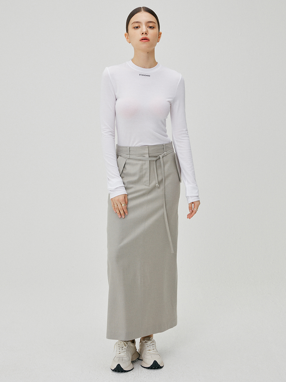 String Pocket Long Skirt [3color]