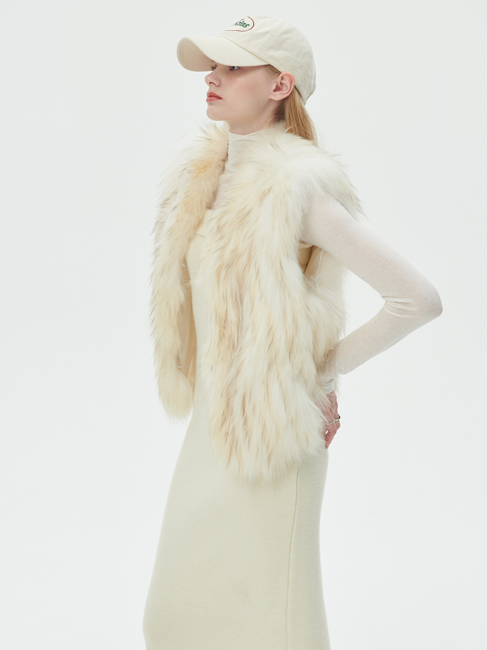 Fox Fur Vest [3color]