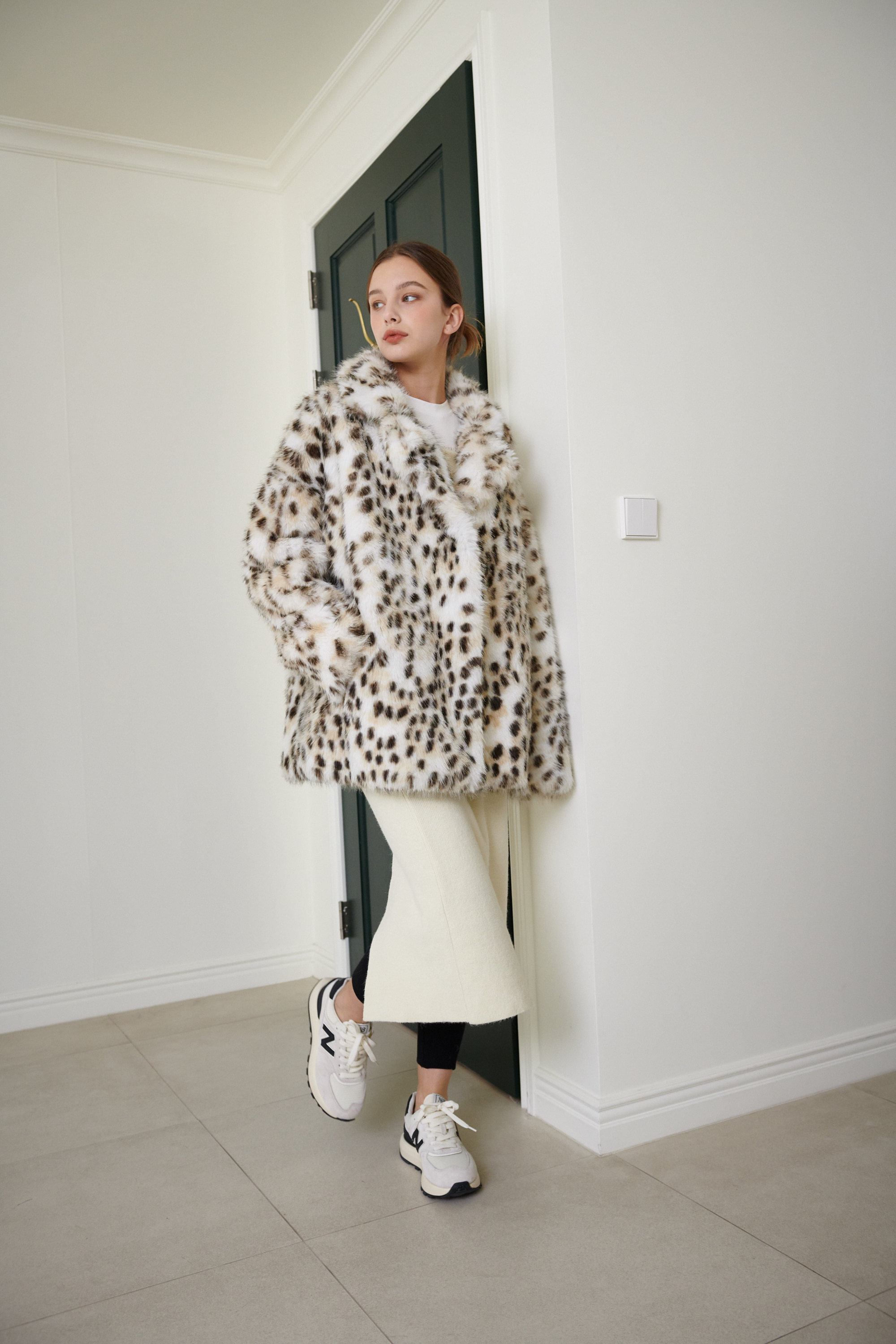 Leopard Fur long Jacket_LEOPARD