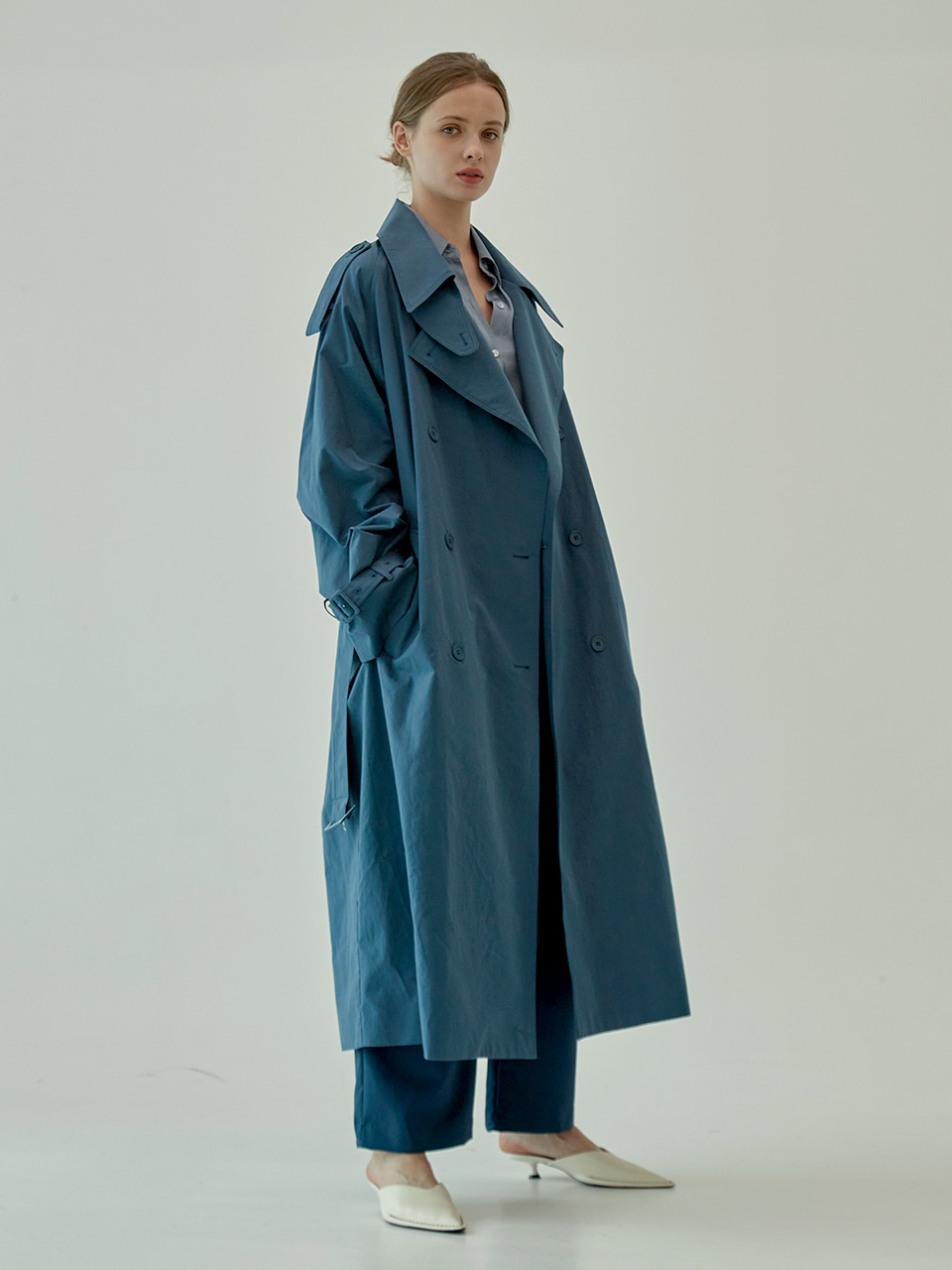 DOUBLE LONG TRENCH COAT[3color]