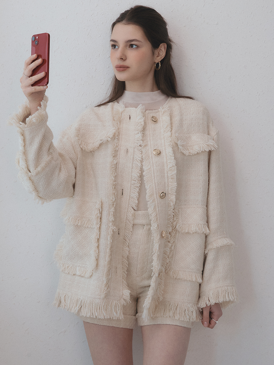 Tweed Long Jacket [3color]