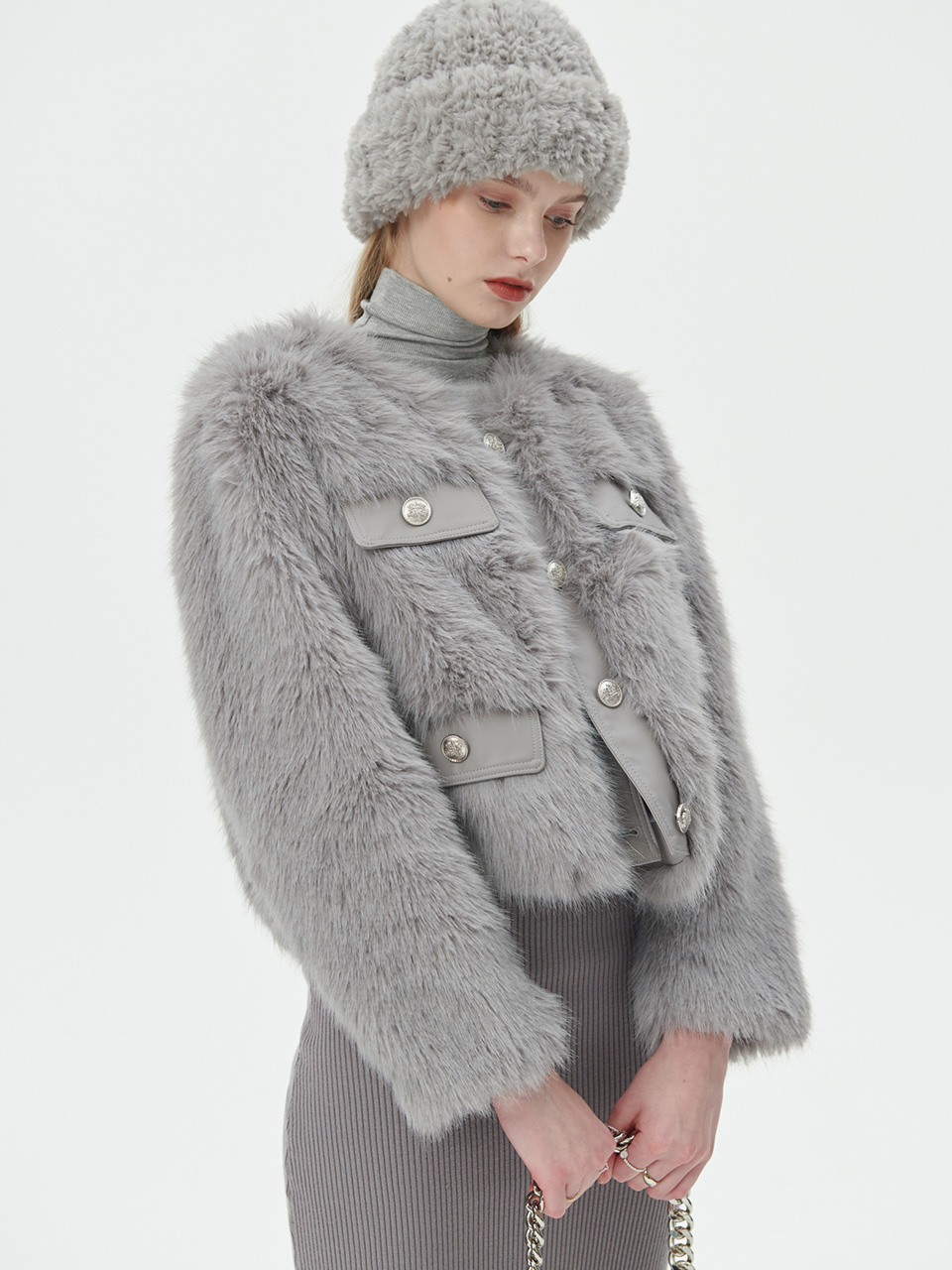 [REFURB] Quad Fur Jacket [Gray]