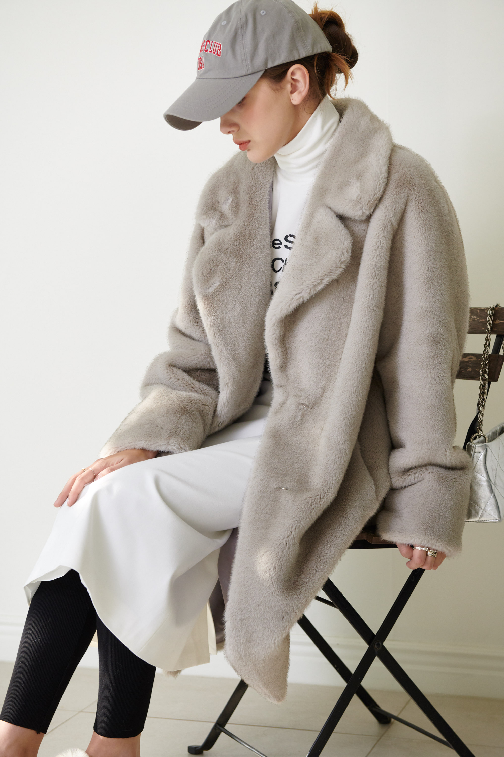 Eco Fur Long Coat_4color