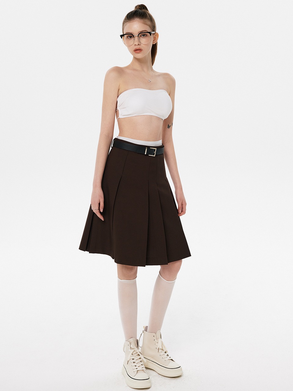 Irregular Pleats Midi Skirt (5color)