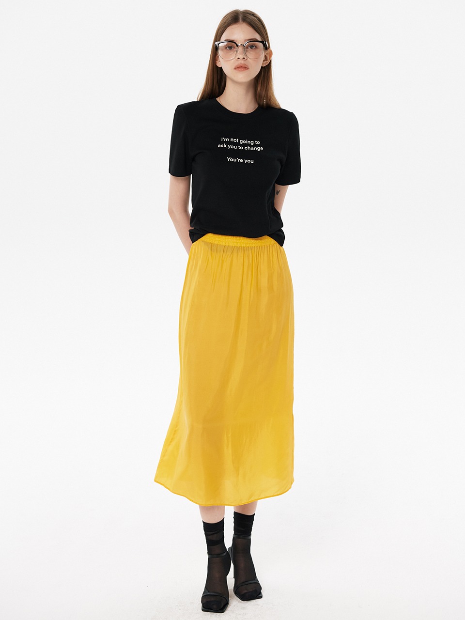 Satin Long Skirt (4color)